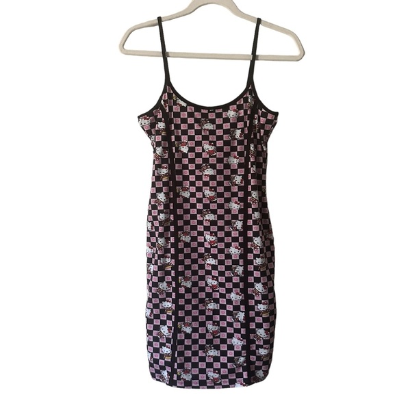 Hello Kitty Dresses & Skirts - Hello Kitty x NGOrder Checkerboard Bodycon Dress Black Pink Size US 6